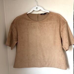 UNIQLO Tan Suede Women's Top NWOT
